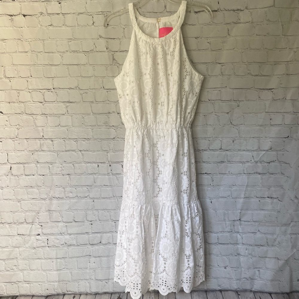 Lilly Pulitzer Alda Midi Dress white size L NWT